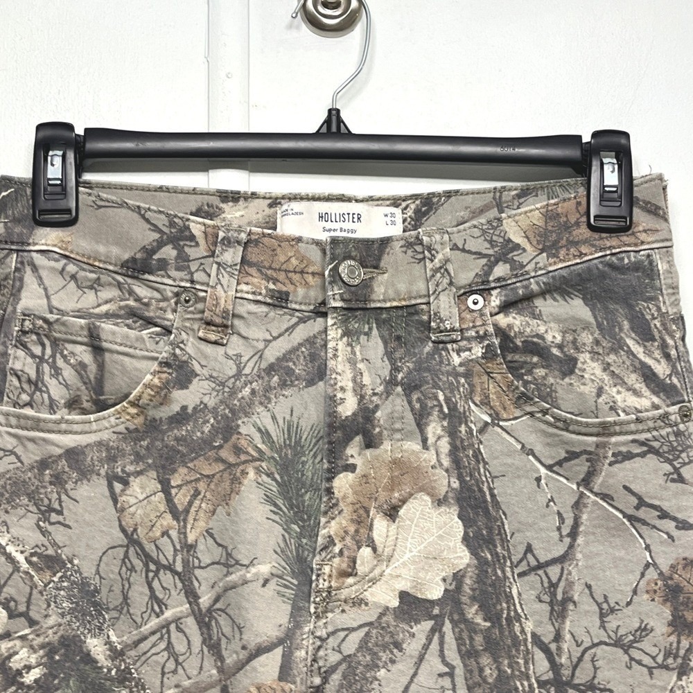 Hollister Super Baggy Camo Pants Mens 30 Outdoor Gorpcore GranolaCore Street Y2K - Picture 8 of 8